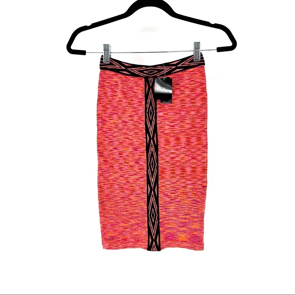 Bebe Women's Ethnic Jacq Trim Pencil Skirt - XS